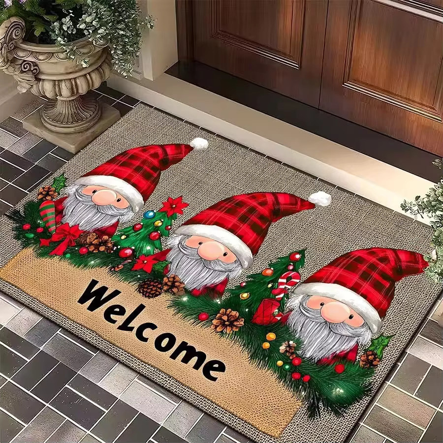 VIKAMA Weihnachtsmann Fußmatte, weich und geräuschreduzierend, Mehrfarbig, B/T: 60 x 40 cm - Bild 1