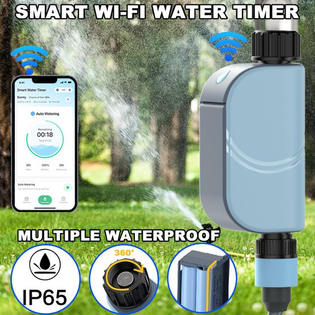 Tuya Smart Garten Bewässerung Timer mit WIFI für App-Steuerung, kompatibel mit Alexa und Google Home, Outdoor Tropfbewässerung System - Bild 1