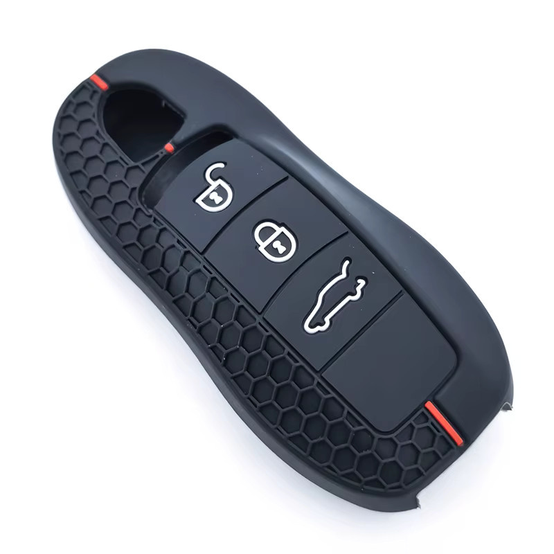 Schlüsselhülle für Porsche Cayenne Panamera Macan Cayman 911 718 918 958 in Schwarz - Bild 3