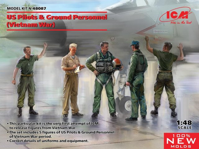 ICM US Pilots & Ground Personnel (Vietnam War), 5-teiliges Set, 1:48 - Bild 1