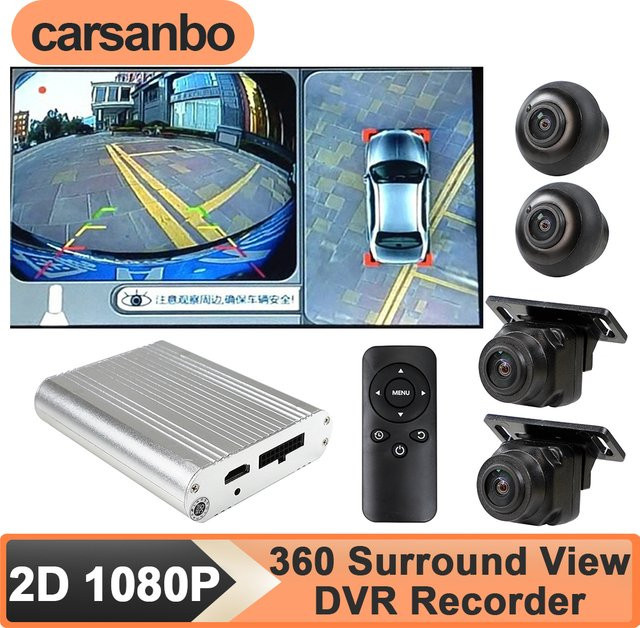 Carsanbo HD 360-Grad-Panorama-DVR-Fahrtenschreiber mit 2D Starlight Nachtsichtkamera und nahtlosem Einparkhilfe- sowie Rückfahrsystem - Bild 1