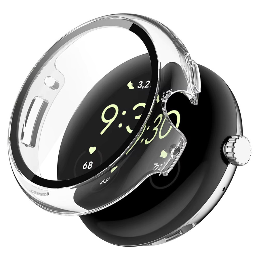 Schutzhülle für Google Pixel Watch 4 mit Glas und PC-Gehäuse in Weiß, Rundum-Stoßstange mit gehärtetem kratzfestem Displayschutz für 41 mm und 45 mm Modelle - Bild 3