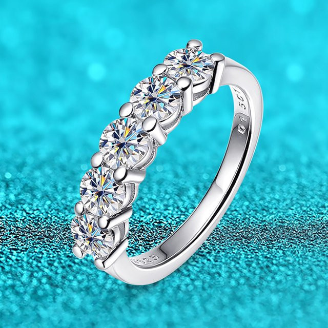 Ring 925 Silber, Moissanit, Damen - Bild 1