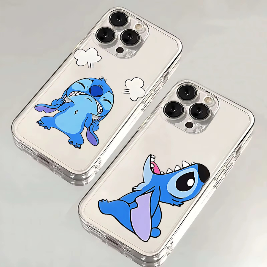 Transparente Handyhülle mit niedlichem Stitch-Cartoon Design für Apple iPhone 11 bis iPhone 17e Pro Max und XS Max - Bild 4