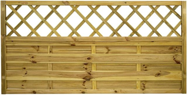 GartenLand Dichtzaun VARIO Gerade mit Rankgitter aus Kiefer Holz in Grün, blickdicht, H x B: 180 x 90 cm - Bild 1