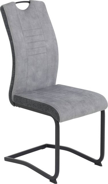 Hela Schwingstuhl Riga 2er-Set in Anthrazit und Hellgrau aus Webstoff mit Metallgestell B/H/T: 44 x 100 x 60 cm - Bild 1