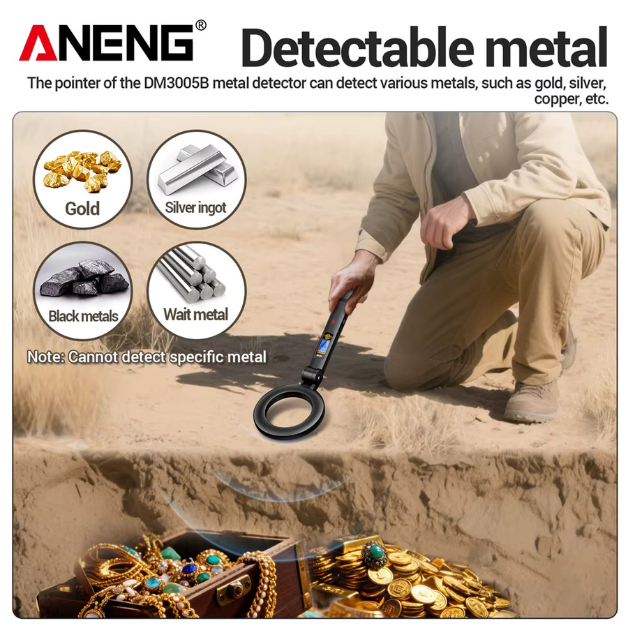 ANENG DM3005B Handheld Metalldetektor mit Beep- und Vibrationsalarm für Sicherheitskontrollen und Schatzsuche - Bild 6