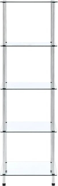 vidaXL Regal mit 5 Ablagen aus Hartglas und Metall in Transparent, B/T/H: 40 x 40 x 130 cm - Bild 1