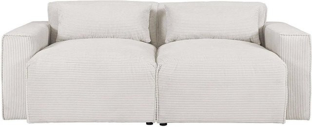 Vente-unique Sofa Velinor in Beige mit Cord-Bezug, Breite: 215 cm - Bild 1