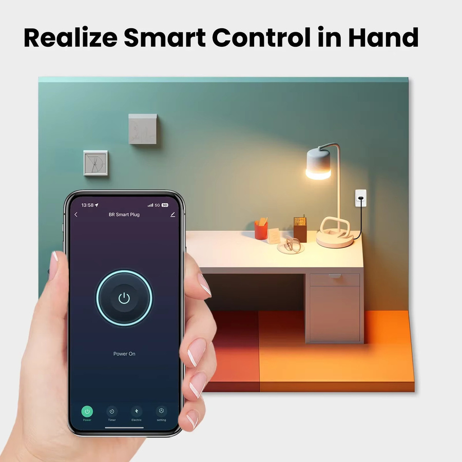 MOES Smart Plug 16A Tuya WiFi/Zigbee Steckdose mit Stromüberwachung und App-Steuerung für Alexa und Google Home, Weiß, Brasilien Version - Bild 2
