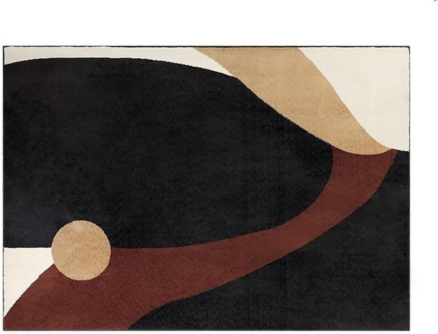 Moderner abstrakter Plüschteppich JGJG für Wohnzimmer und Schlafzimmer, rutschfest und waschbar, Mehrfarbig, B: 120 cm, L: 160 cm - Bild 1