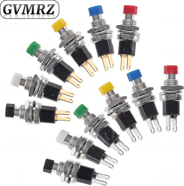 PBS-110 PBS05B Momentary Push Button Switch Mikro Schalter Normalerweise Offen in Mehrfarbig - Bild 1