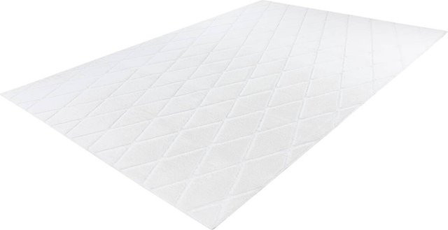 360Living Teppich Vivica weiß mit grafischem Muster im Retro-Design aus Baumwolle, B/L: 80 x 150 cm - Bild 1
