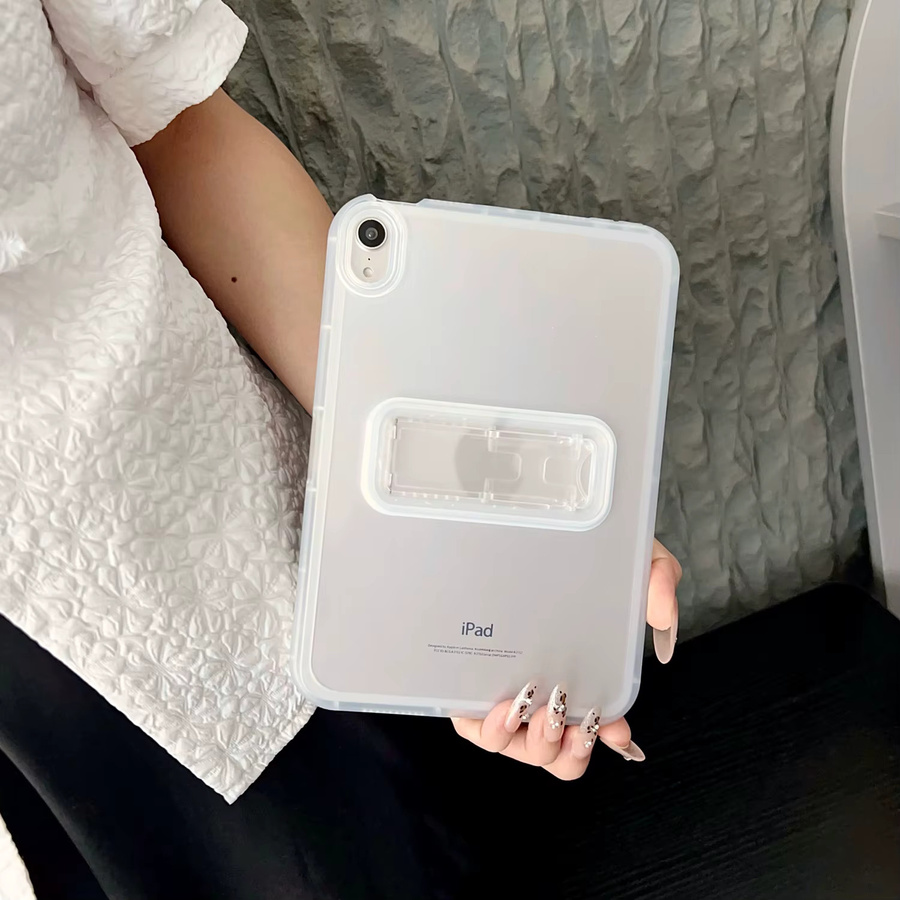 Transparente Silikon-Standhülle für Apple iPad verschiedene Generationen, weiche Schutzhülle in Transparent oder Rot - Bild 3