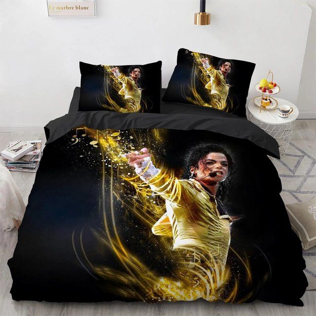 Softura Michael Jackson Bettwäsche-Set mit Reißverschluss, King Size, B: 240 cm x H: 210 cm - Bild 1
