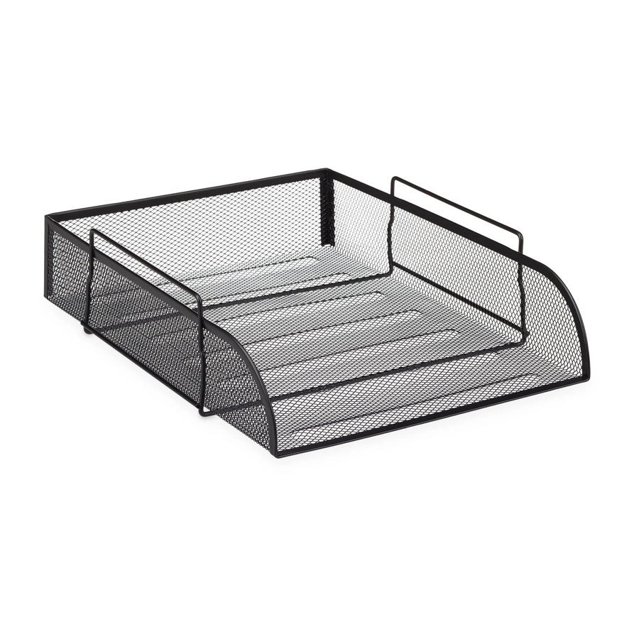 Relaxdays Dokumentenablage aus Metall für A4, Schwarz, Stapelbar, B: 33,5 cm, T: 26 cm, H: 8,5 cm - Bild 2