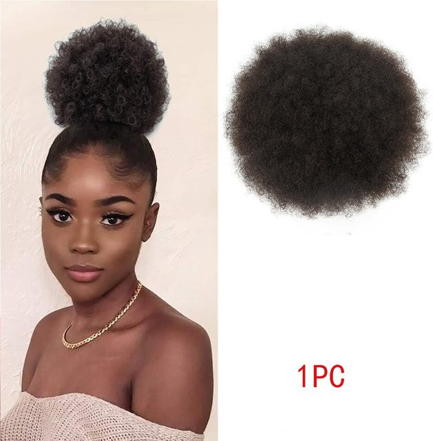 Afro Puff Haarverlängerung, synthetisch, lockig, Damen - Bild 1