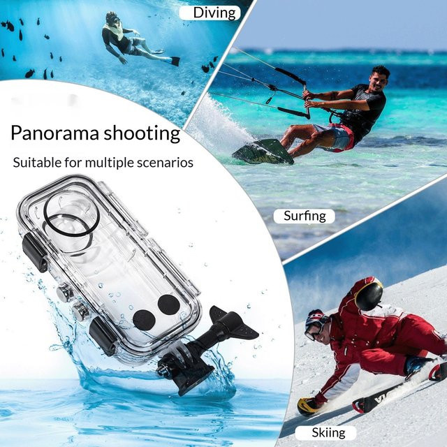 Wasserdichtes Gehäuse für Insta360 X3, X4 und X5, transparente Unterwasser-Tauchhülle für bis zu 40 Meter Tiefe - Bild 1