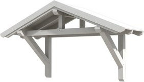 Skan Holz Haustür-Vordach Stralsund 1 aus nordischer Fichte, Weiß, Breite: 289 cm, Tiefe: 116 cm - Bild 1