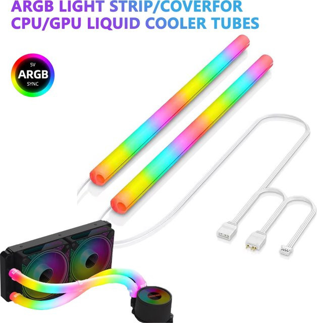 AIPHY Flexibler 5V ARGB LED Neonröhren-Lichtstreifen in Multicolour für Gehäuse und AIO CPU Wasserkühler Modding Dekoration - Bild 1