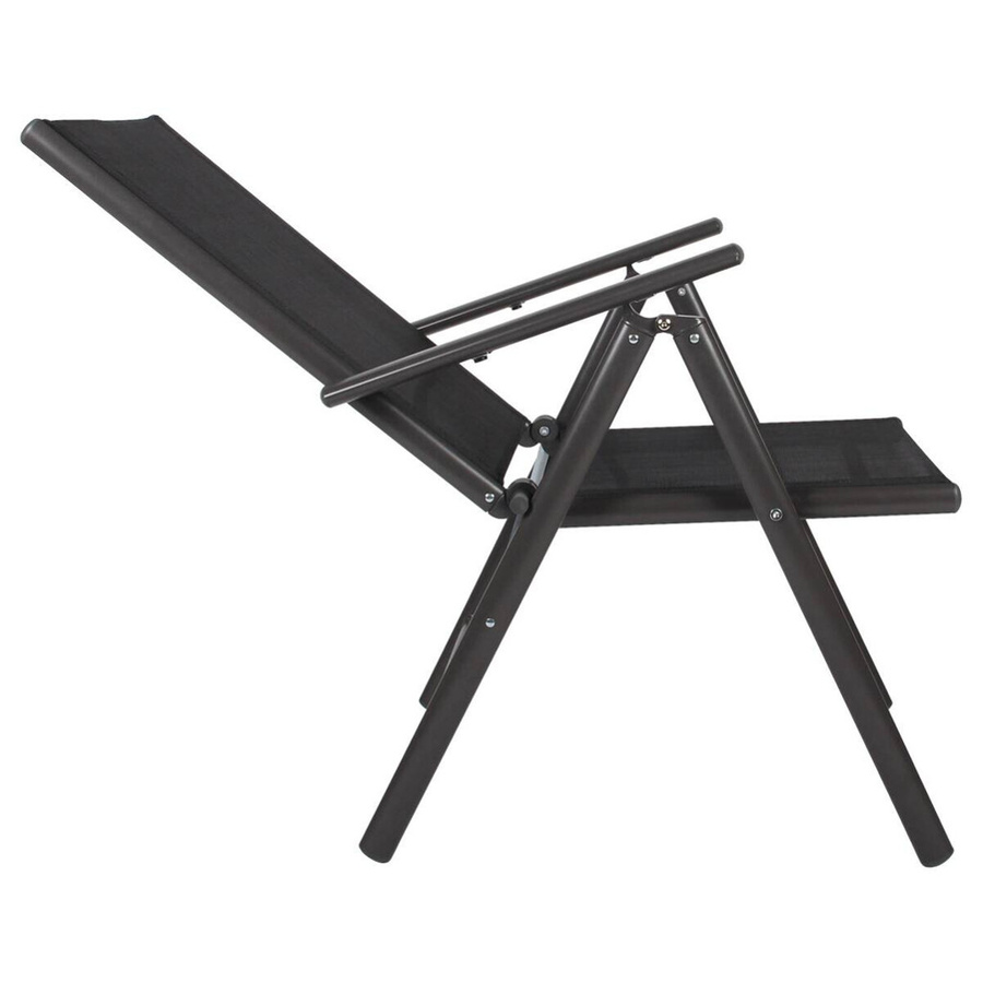 VCM 2er Set klappbare Gartenstühle aus Aluminium mit Textilene in Anthrazit, H: 105 cm, B: 56 cm, T: 65 cm - Bild 3