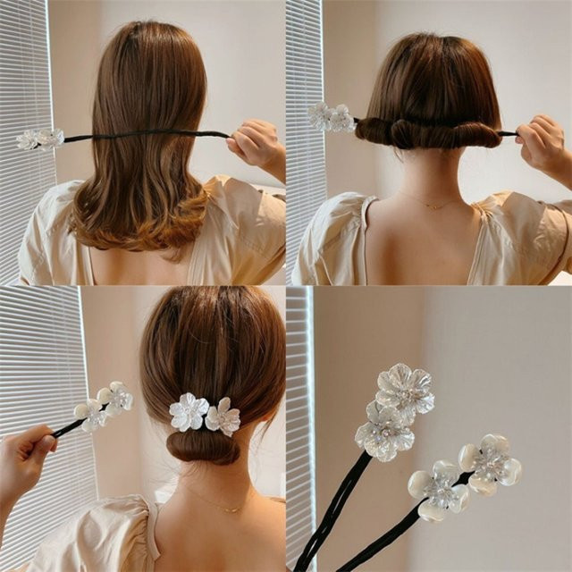 Shell Blume Magic Bun Maker Haarspange für Damen - Bild 1