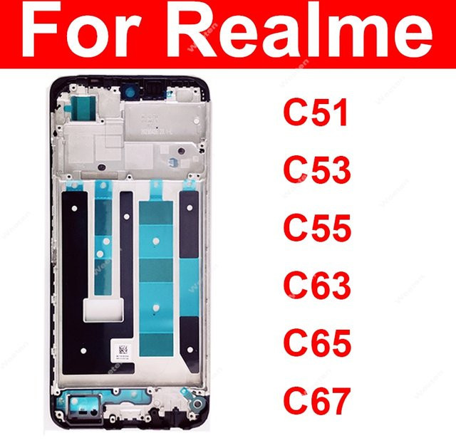 Realme C51 C53 C55 C63 C65 C67 4G 5G LCD-Rahmen Gehäuse in Schwarz für Reparaturen - Bild 1