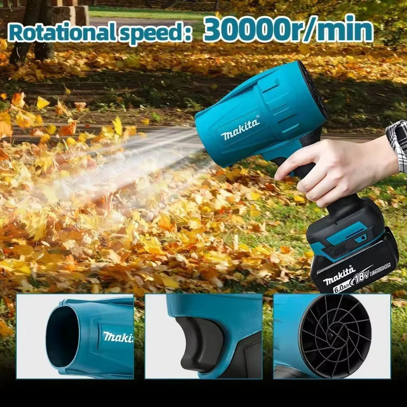 Makita Wiederaufladbarer Turbo-Gebläse Elektrischer Luftreiniger mit LED-Licht in Blau - Bild 3