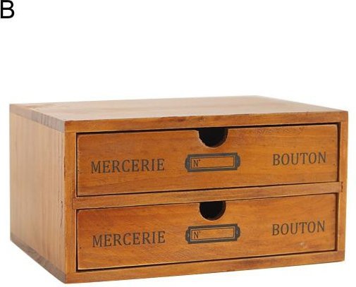 Full in Love House Retro Holz-Schreibtisch-Schubladen-Aufbewahrungsbox in Braun, mehrschichtiger Schrank-Organizer für Zubehör, B/T/H: 24,5 x 17,5 x 18,5 cm - Bild 1