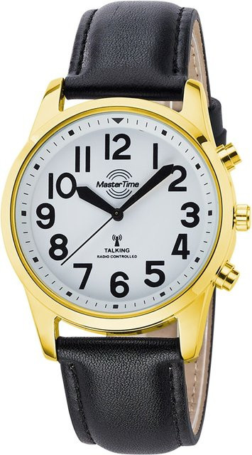 Master Time Herrenuhr, Quarz, Metall, 43 mm, Leder, Weiß - Bild 1