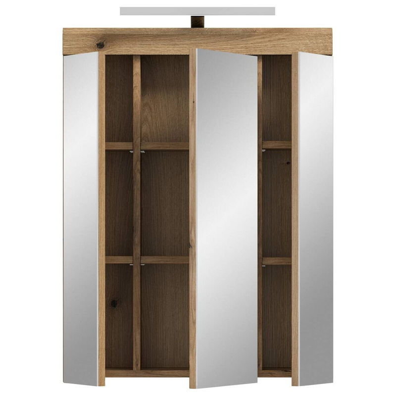 Spiegelschrank Scout Evoke Oak von xonox.home in Braun mit LED-Beleuchtung und Glasfront, B/H/T: 60 x 79 x 18 cm - Bild 2