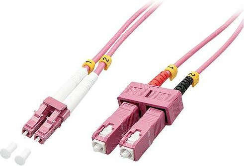 Lindy Glasfaser LWL Anschlusskabel Multimode OM4 in Pink, Länge: 10,00 m - Bild 1