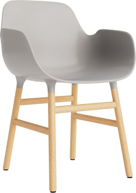 Normann Copenhagen Form Armlehnstuhl mit Holzgestell in Grau - Bild 1