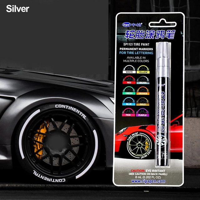 Pure Living Co. Permanent Lackmarker Silber für Autoreifen und Metall wasserdicht - Bild 1