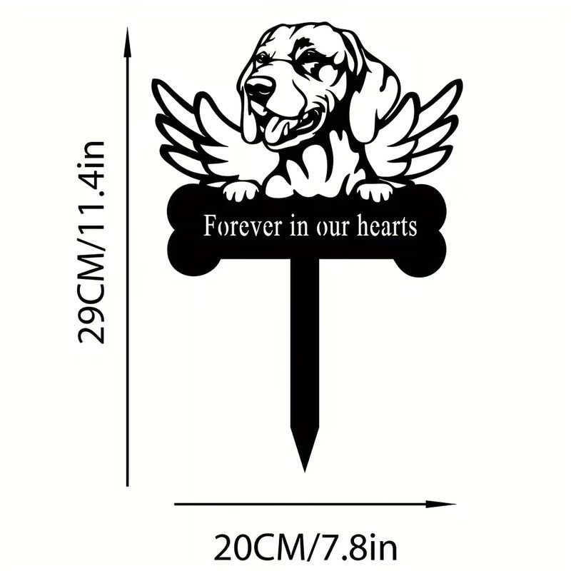 CIFBUY Vizsla Hund Gedenkpfahl aus Metall als Haustier Grabmarker und Erinnerungszeichen für die Terrassendekoration - Bild 5