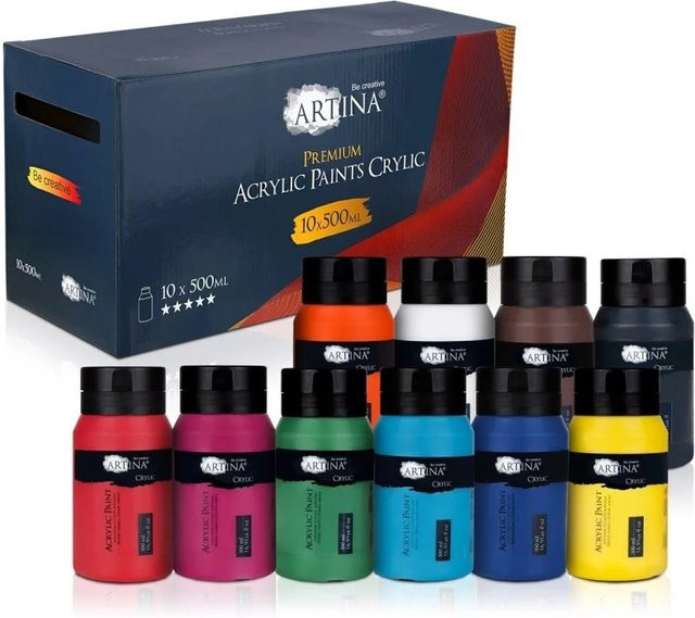 Artina Acrylfarbe Set Mehrfarbig 10-teilig 500 ml pro Flasche - Bild 1
