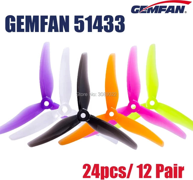 Gemfan 51433 Propeller, 24-teiliges Set, 5 Zoll, 3 klinge, tri-klinge - Bild 1