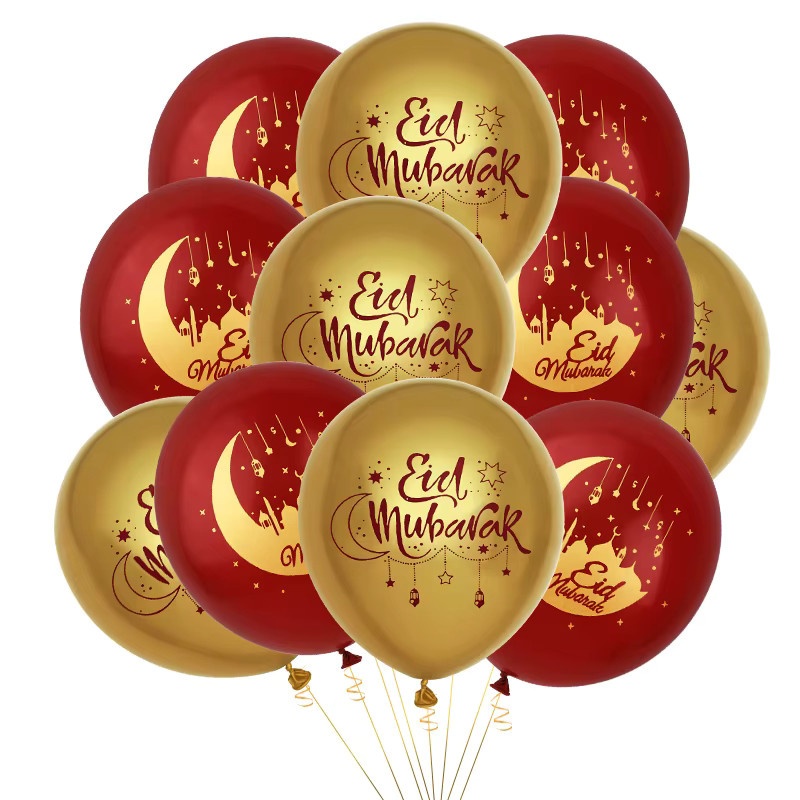 ZQNYCY Eid Mubarak Ballonset mit Mond und Sternen für Ramadan und Islamische Festlichkeiten, 15-30 Stück Latexballons in Gold und Silber - Bild 2