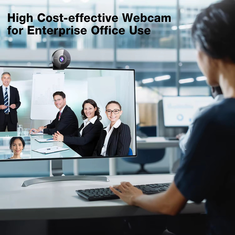 EMEET Webcam 4K mit Mikrofon und Full HD 1080P 60fps, USB-Webkamera für Computer, Desktop und Laptop, Schwarz - Bild 5