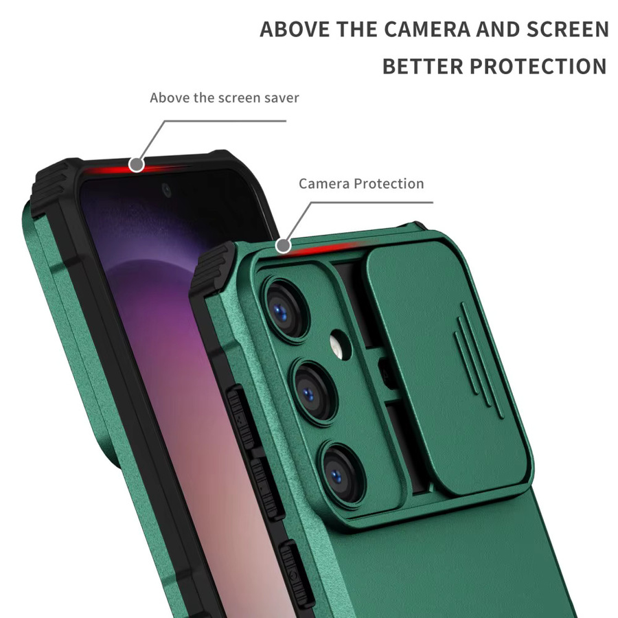 Samsung Galaxy S26 Ultra Plus S25 S24 S23 Handyhülle mit Push-Fenster in Grün aus TPU und PC - Bild 4