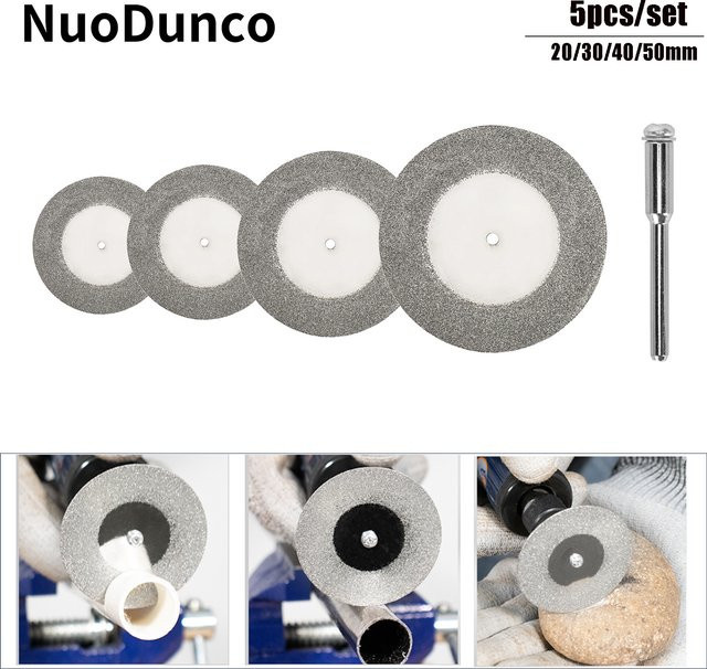 NuoDunco Diamant-Kreissägeblätter Set für Glas und Stein, 5er Set mit 20mm, 30mm, 40mm und 50mm Durchmesser - Bild 1