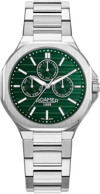 Roamer Herrenuhr, Quarz, Edelstahl, Schwarz, 42 mm, Vollkalender - Bild 1
