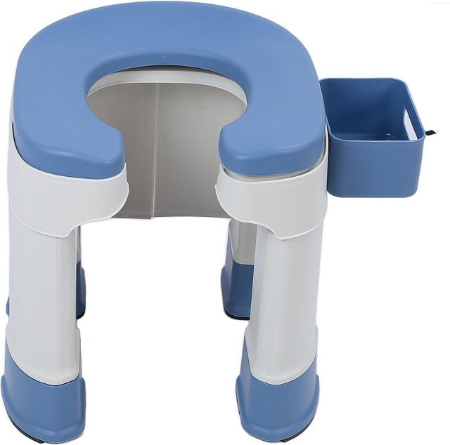 Aimo Toilettensitz Duschstuhl mit Taschentuchbox für Senioren und Schwangere, Blau - Bild 1