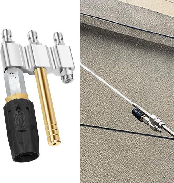 3-in-1 Hochdruck-Seifendüse mit großer Reichweite, M5-Drehdüse, 1/4 Zoll Schnellanschluss, Silber, 1000–4050 PSI, 3–7 GPM - Bild 1