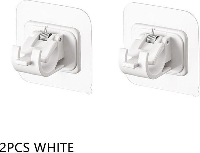 LY Home&Kitchen Verstellbare Vorhangstangenhalterung als selbstklemmende Wandaufhängung ohne Bohren, weiß - Bild 1