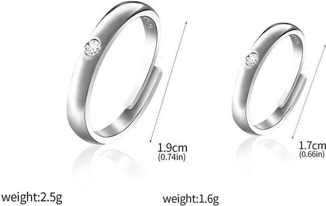 Ring Edelstahl, Silber, Zirkonia, Unisex - Bild 1