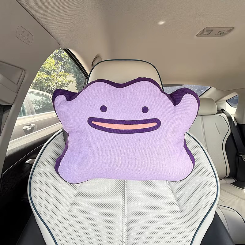 Aoger Kawaii Pokemon Nackenkissen Gengar und Ditto in Lila als Reise-Kopfstütze und Sitzkissen - Bild 2