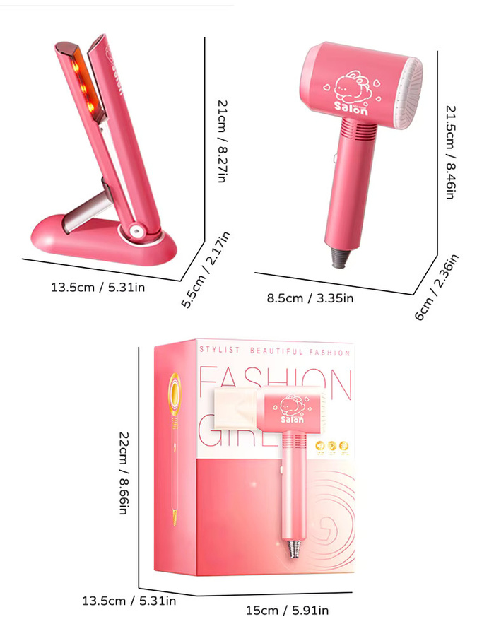 BEI JESS Make-Up Spielzeug Simulation Haarschnitt Kit, Rosa / Pink - Bild 2