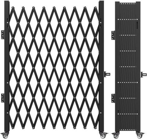VEVOR Einzelnes Faltbares Sicherheitstor aus Stahl, Akkordeon-Sicherheitstor, Erweiterbares Scherentor mit Rollfunktion, H x B: 198 x 229 cm - Bild 1