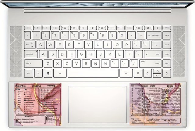 2er-Set Tastatur Aufkleber für Windows, Word und Excel mit Schnellreferenz-Führung aus rückstandsfreiem Vinyl in Mehrfarbig - Bild 1